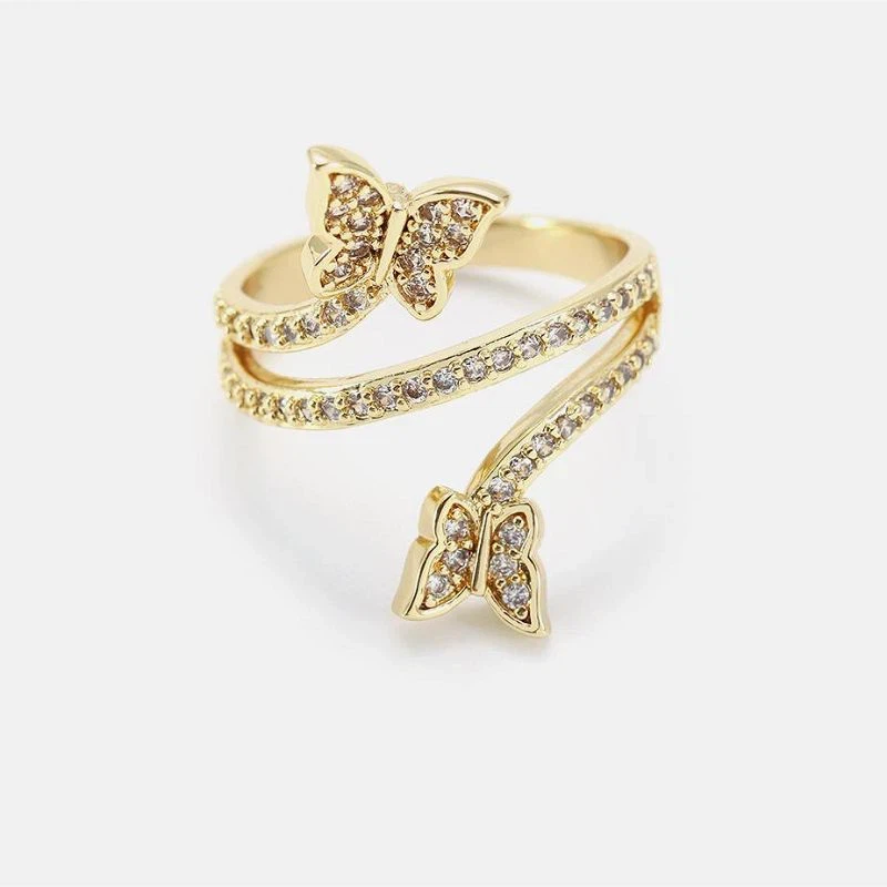 Mooie vlinder dierenring handgemaakt