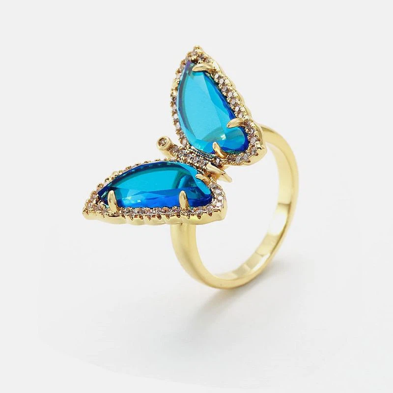 Mooie Vlinder Dieren Ring Zilver