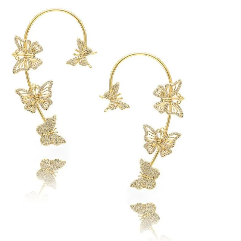 Vlinder Oorbel Manchet Verguld