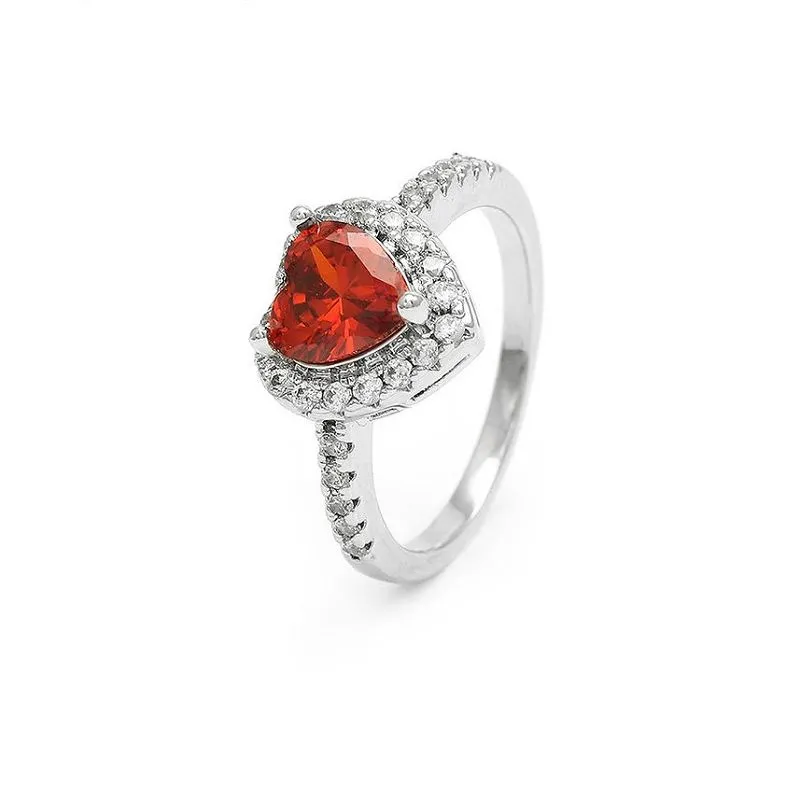 Klassieke Ruby Cz hartring