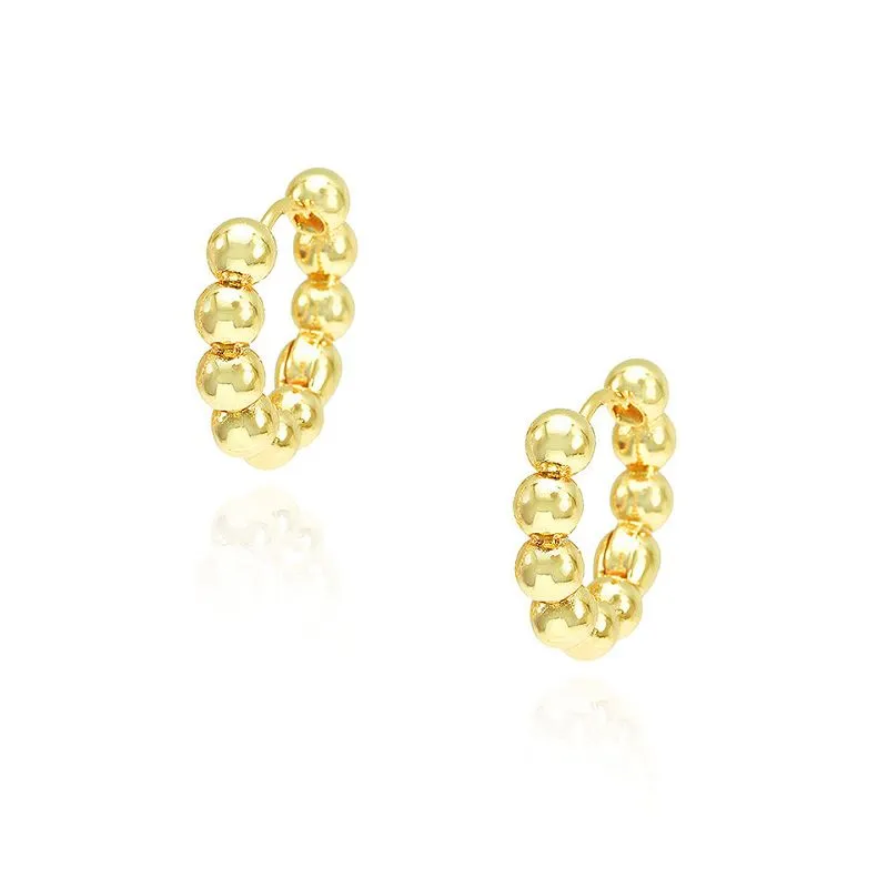 Glanzende ronde kralen hoepeloorbel