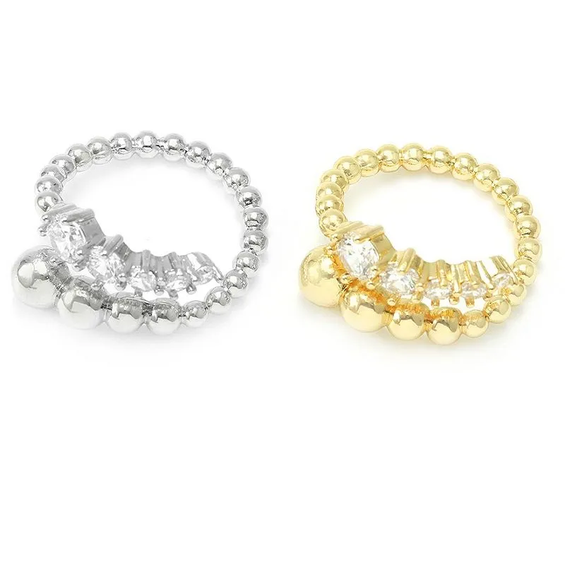 Vergulde Cz verstelbare ring