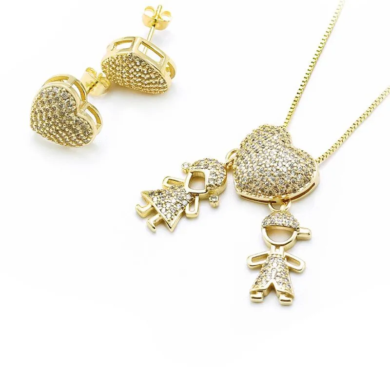 Vergulde hart sieraden set