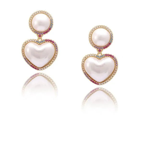 Hartvormige schelp parel oorbel druppel