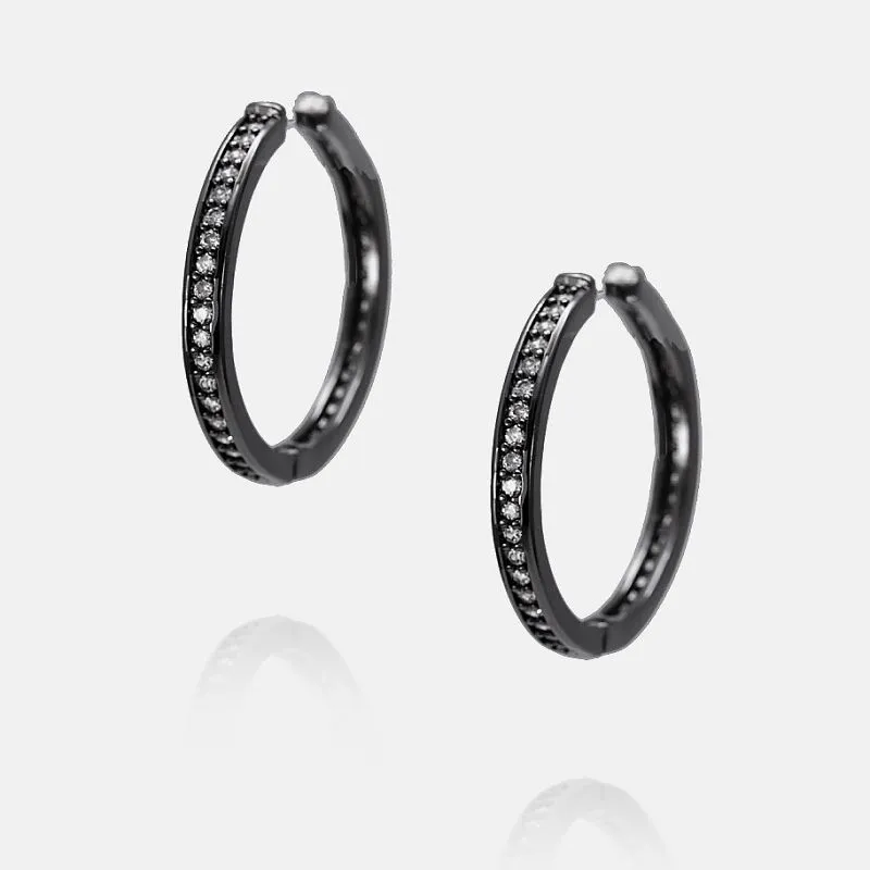 Hematiet vergulde hoepeloorbel