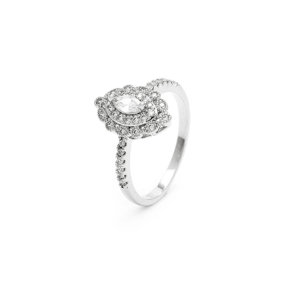 Markiezin Zirconia sterling zilveren ring