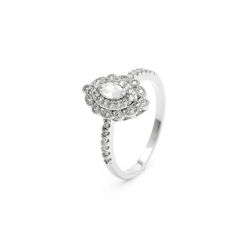 Markiezin Zirconia sterling zilveren ring