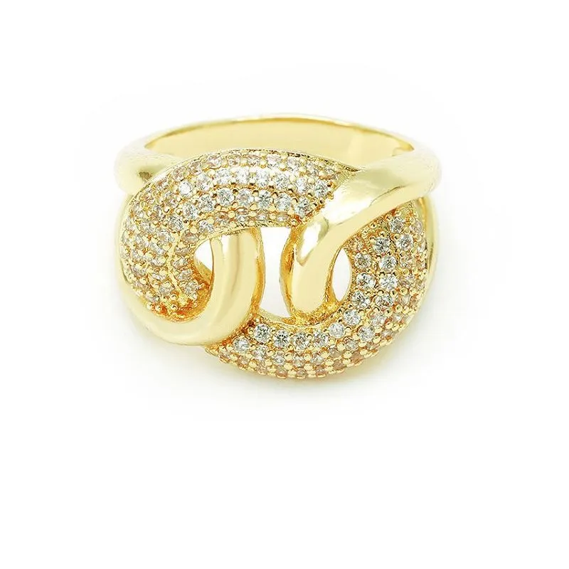 Pave Cz zilveren ring voor vrouwen