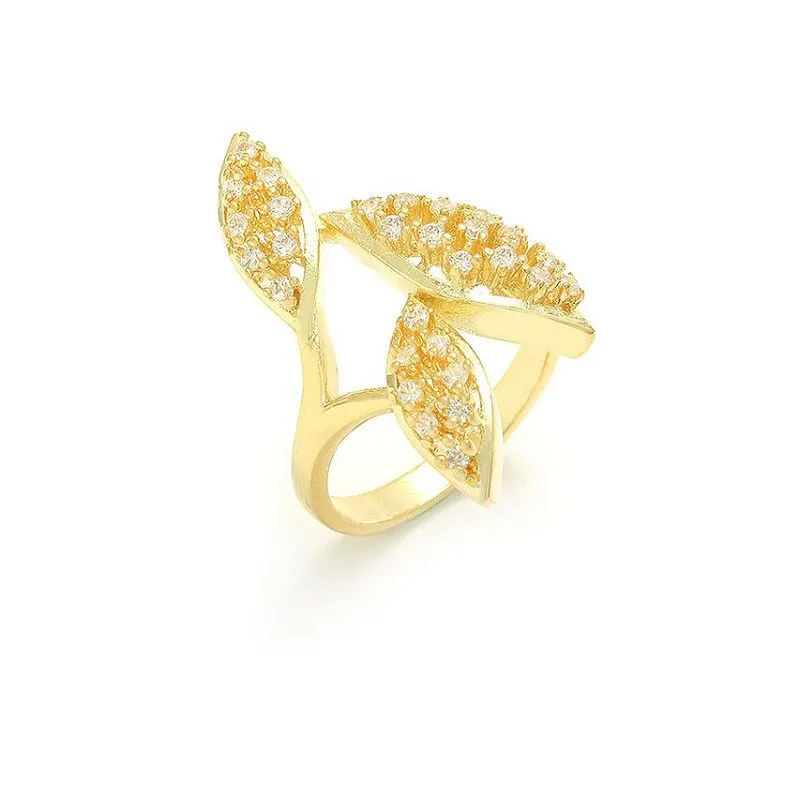 Zilveren bladvorm vingerring