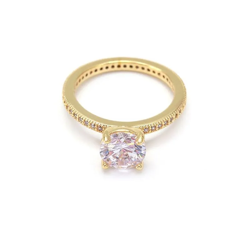 Sterling zilveren witte Cz trouwring