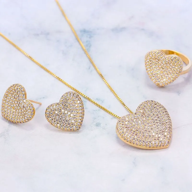 Vrouwen houden van hart sieraden set