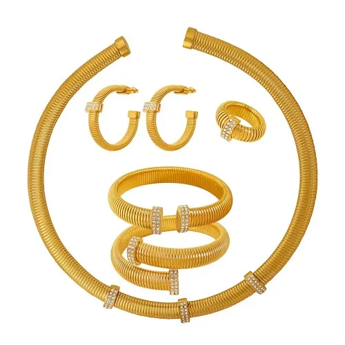 Oorbellen kraag sieraden set